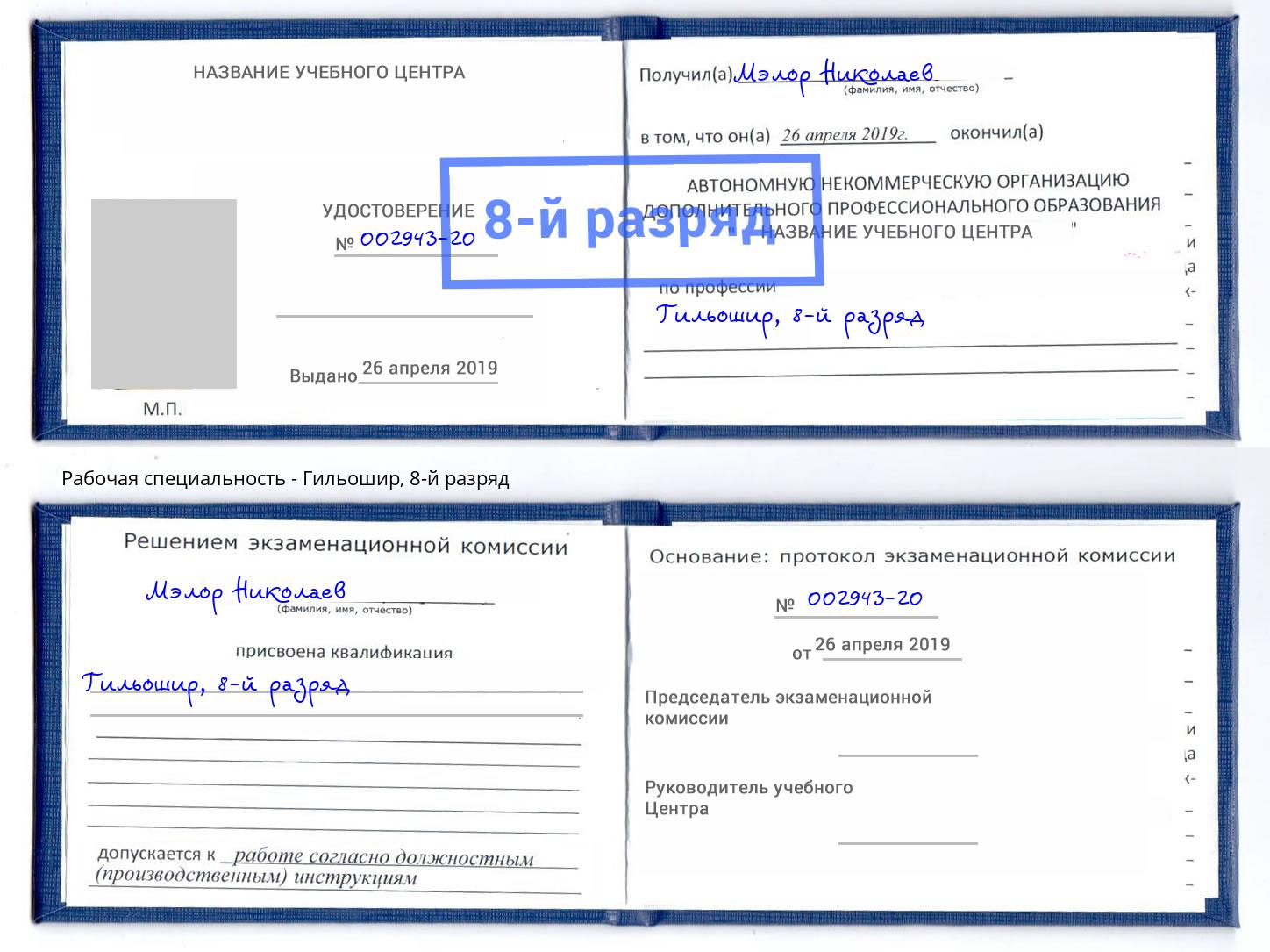 корочка 8-й разряд Гильошир Мончегорск